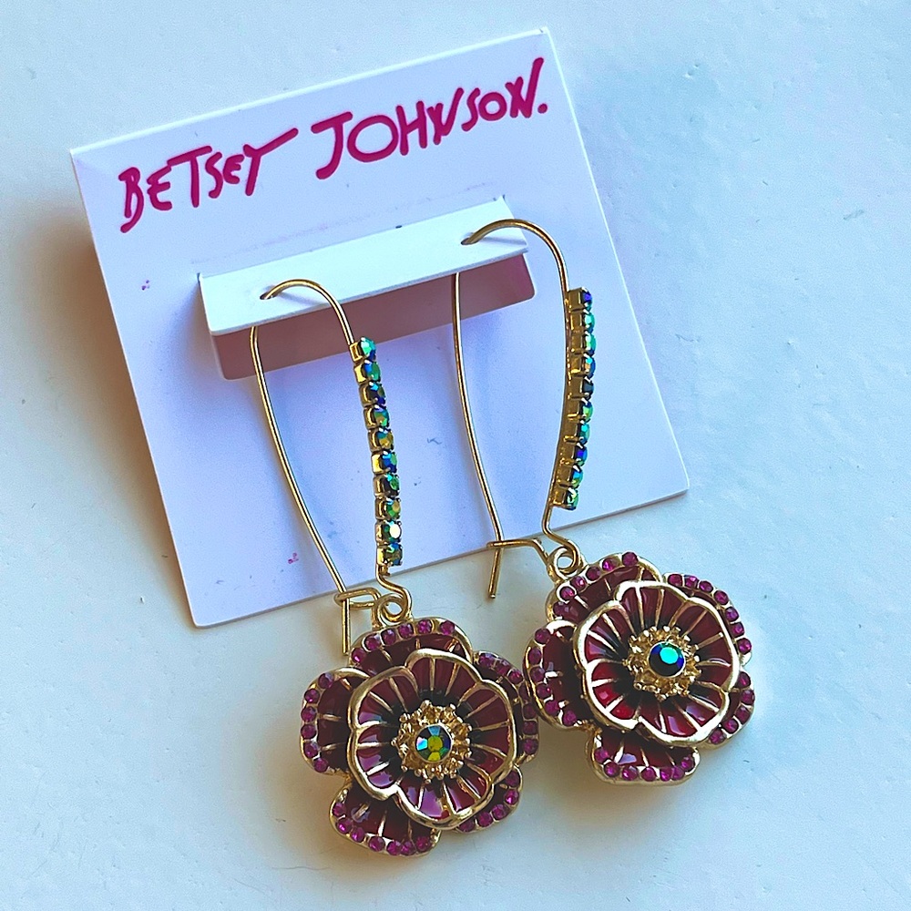 Brand new Betsy Johnson Flower Earrings